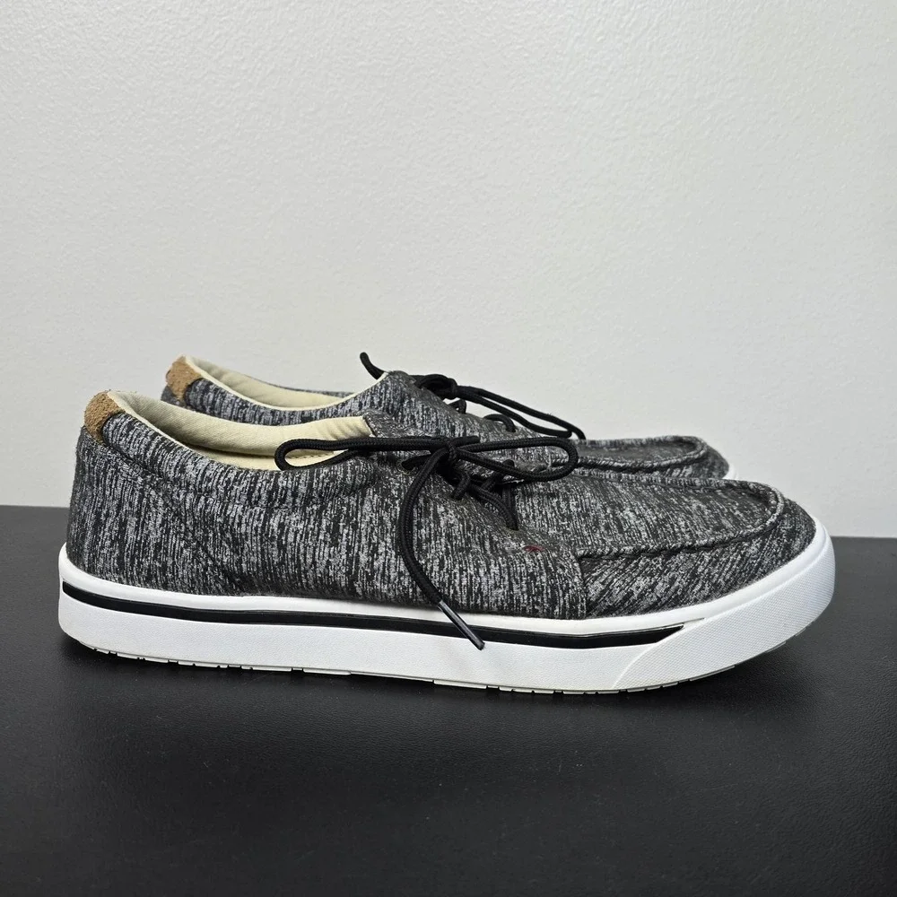 Twisted X Shoes Mens Size 11.5 Gray Casual Kicks Tie Comfort Boat MCA0036‎
